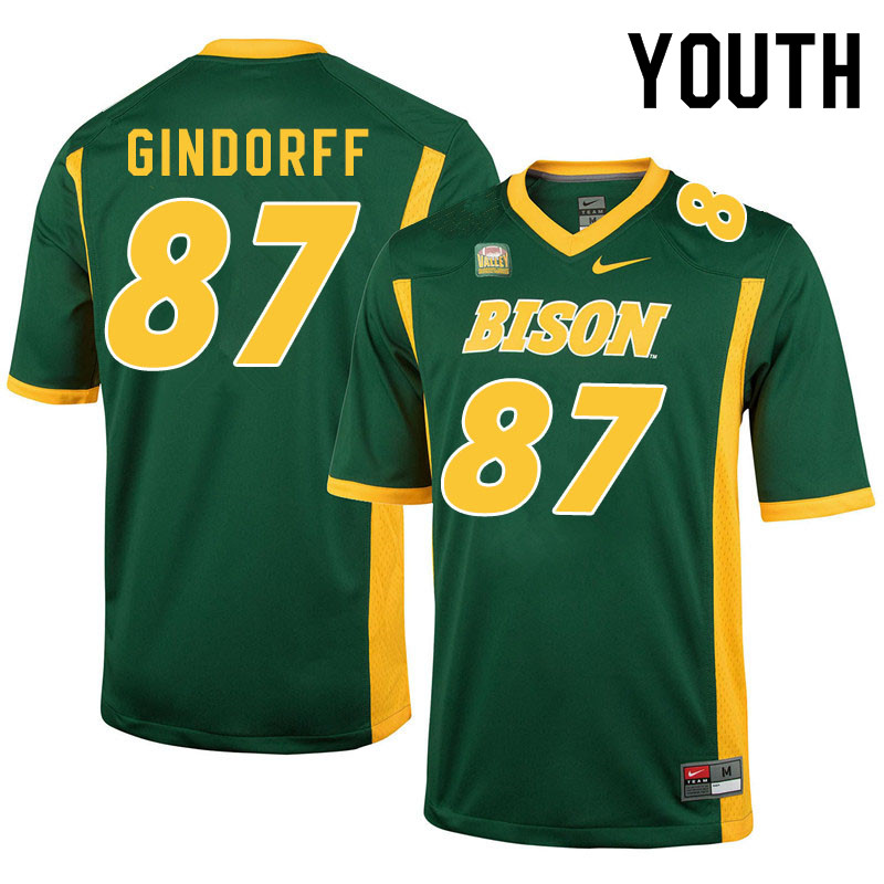 Youth #87 Noah Gindorff North Dakota State Bison College Football Jerseys Sale-Green - Click Image to Close